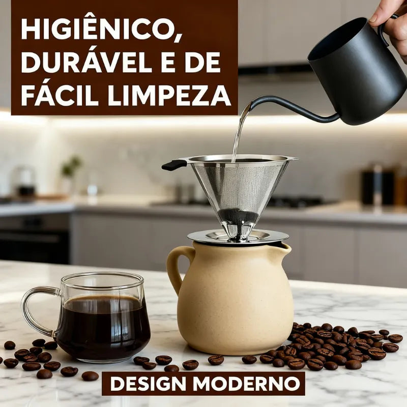 ( Oferta de Black Friday ) Compre 1 leve 2! Coador com Filtro de Café Reutilizável - CoFilter