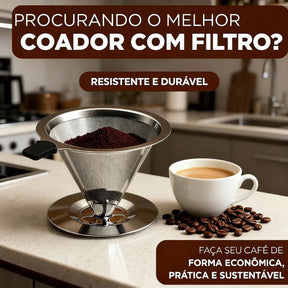( Oferta de Black Friday ) Compre 1 leve 2! Coador com Filtro de Café Reutilizável - CoFilter