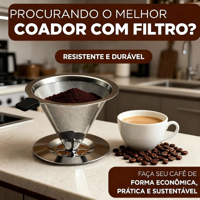 ( Oferta de Black Friday ) Compre 1 leve 2! Coador com Filtro de Café Reutilizável - CoFilter