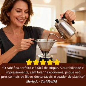 ( Oferta de Black Friday ) Compre 1 leve 2! Coador com Filtro de Café Reutilizável - CoFilter
