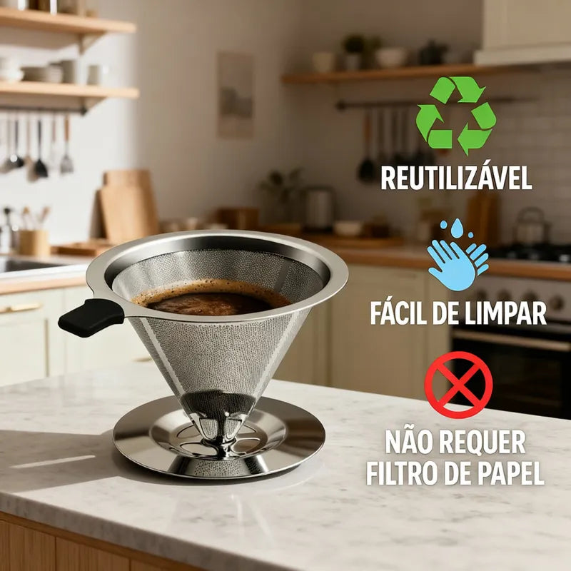 ( Oferta de Black Friday ) Compre 1 leve 2! Coador com Filtro de Café Reutilizável - CoFilter